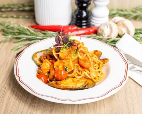 Seafood Marinara Spaghetti at Milano Cafe Bar Newstead
