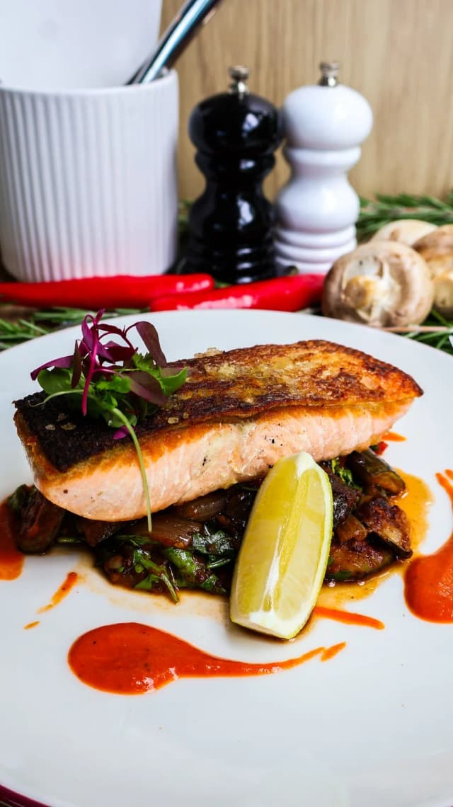Pan Fried Salmon at Milano Cafe Bar Newstead