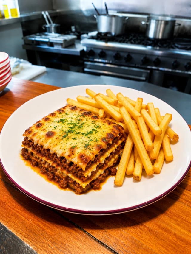 BEEF LASAGNE at Milano Cafe Bar Newstead